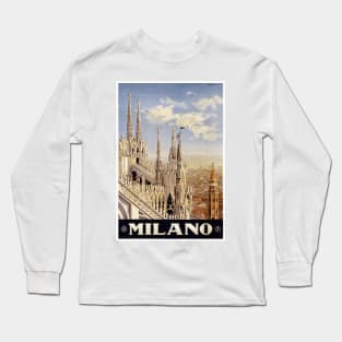 Milano (Milan), Italy Vintage Travel Poster Design Long Sleeve T-Shirt